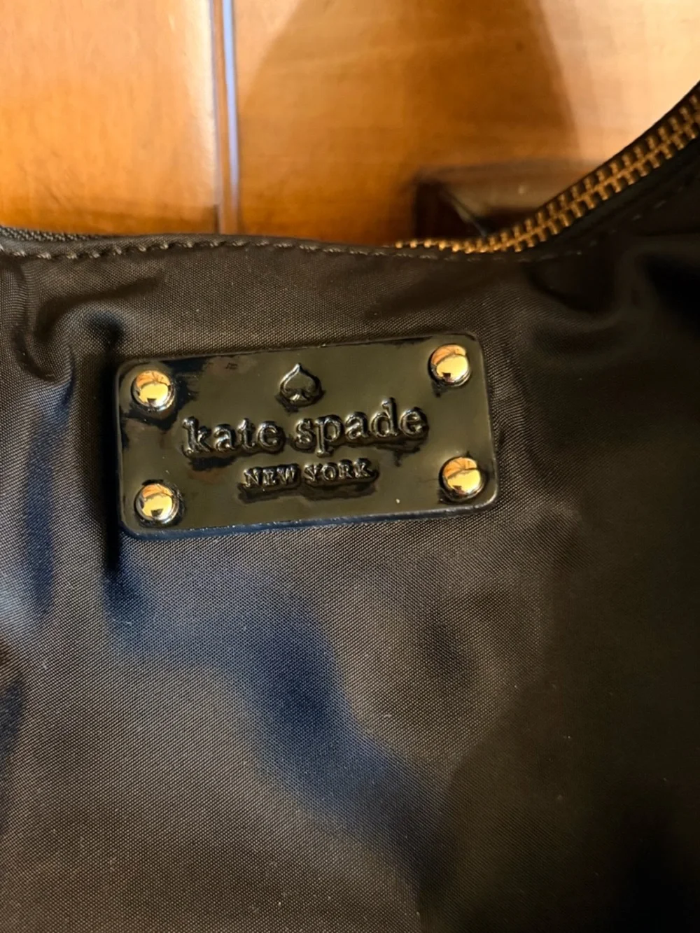Kate Spade Black Nylon Diaper Bag & Changing Pad